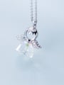 thumb 925 Sterling Silver Crystal Cute Angel Pendant Necklace 0