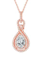 thumb 925 Sterling Silver Cubic Zirconia Geometric Luxury pendant Necklace 0