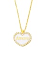 thumb Brass Enamel Letter Minimalist Heart Pendant Necklace 1