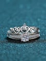thumb Sterling Silver Moissanite White Crown  Dainty Engagement Rings 2