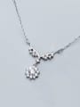 thumb 925 Sterling Silver Personality wings small flowers diamonds Necklace 2