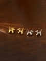thumb 925 Sterling Silver Dog Minimalist Stud Earring 0