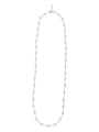 thumb Brass Freshwater Pearl Geometric Minimalist Multi Strand Necklace 0