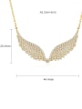 thumb Brass Cubic Zirconia Wing Hip Hop Necklace 3