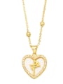 thumb Brass Cubic Zirconia Heart Vintage Round Pendant  Necklace 3