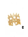 thumb Brass Cubic Zirconia Geometric Statement Butterfly  Band Ring 4