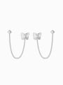 thumb 925 Sterling Silver Butterfly Minimalist Threader Earring 3