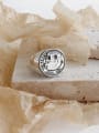 thumb 925 Sterling Silver Retro Figure Coin Free Size Band Ring 1