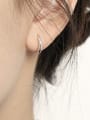 thumb 925 Sterling Silver Geometric Minimalist Huggie Earring 2