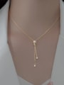 thumb 925 Sterling Silver Cubic Zirconia Tassel Minimalist Tassel Necklace 1