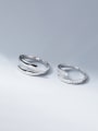 thumb 925 Sterling Silver Cubic Zirconia Geometric Minimalist Couple Ring 2