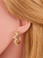 thumb Brass Cubic Zirconia Snake Ethnic Stud Earring 1