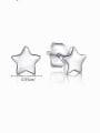 thumb 925 Sterling Silver Minimalist Five-Pointed Star Moon Stud Earring 1