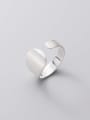 thumb 925 Sterling Silver Smooth Geometric Minimalist Band Ring 2