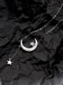 thumb 925 Sterling Silver Shell Moon Minimalist Lariat Necklace 3