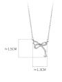 thumb 925 Sterling Silver Cubic Zirconia Bowknot Minimalist Necklace 2