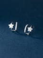 thumb 925 Sterling Silver Cubic Zirconia Star Minimalist Stud Earring 0