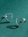 thumb 925 Sterling Silver Turquoise Heart Minimalist Stud Earring 3
