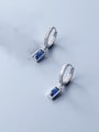 thumb 925 Sterling Silver Cubic Zirconia Geometric Dainty Huggie Earring 2