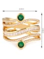 thumb Brass Cubic Zirconia Geometric Statement Stackable Ring 4