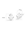 thumb 925 Sterling Silver Anchor Minimalist Stud Earring 3