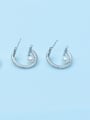 thumb Copper Cubic Zirconia Geometric Minimalist Stud Earring 2