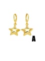 thumb Brass Pentagram Minimalist Huggie Earring 2