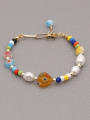 thumb Tila Beads Freshwater Pearl Multi Color Round Minimalist Stretch Bracelet 2