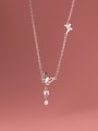 thumb 925 Sterling Silver Cubic Zirconia Butterfly Minimalist Lariat Necklace 3