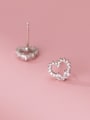 thumb 925 Sterling Silver Heart Dainty Stud Earring 2