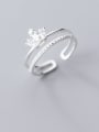 thumb 925 sterling silver cubic zirconia  minimalist crown  stackable ring 1