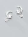 thumb 925 Sterling Silver Cubic Zirconia White Star Minimalist Stud Earring 1