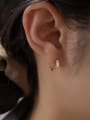 thumb 925 Sterling Silver Shell Geometric Minimalist Huggie Earring 1