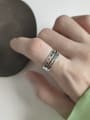 thumb 925 Sterling Silver Letter-smile keep Vintage Stackable Ring 0