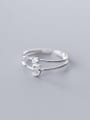 thumb 925 Sterling Silver Cubic Zirconia  Number 5 Minimalist Free Size Ring 2