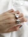 thumb 925 Sterling Silver Pentagram  Vintage Free Size  Band Ring 1