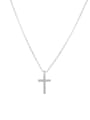 thumb 925 Sterling Silver Cubic Zirconia Cross Minimalist Necklace 4
