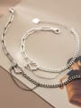 thumb 925 Sterling Silver  Vintage Asymmetric chain  Link Bracelet 1