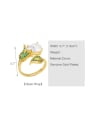 thumb Brass Cubic Zirconia Heart Vintage Band Ring 2