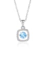 thumb 925 Sterling Silver Moissanite Geometric Dainty Necklace 0