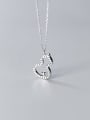 thumb 925 Sterling Silver Rhinestone hollow gourd Pendant Necklace 2