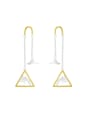 thumb 925 Sterling Silver Triangle Minimalist Threader Earring 0