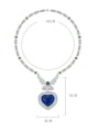 thumb Brass Cubic Zirconia Heart Luxury Necklace 4