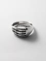 thumb 925 Sterling Silver Palm Vintage Band Ring 3