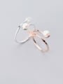 thumb 925 sterling silver imitation pearl white irregular minimalist free size ring 0