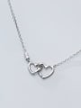 thumb 925 Sterling Silver Minimalist  Hollow  Heart Necklace 0