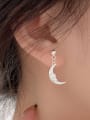 thumb 925 Sterling Silver Moon Minimalist Drop Earring 3