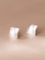 thumb 925 Sterling Silver Smotth Square Minimalist Stud Earring 0