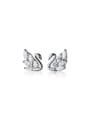 thumb 925 Sterling Silver Cubic Zirconia Swan Minimalist Stud Earring 4