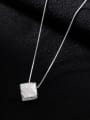 thumb 925 Sterling Silver Smooth Square Minimalist Necklace 0